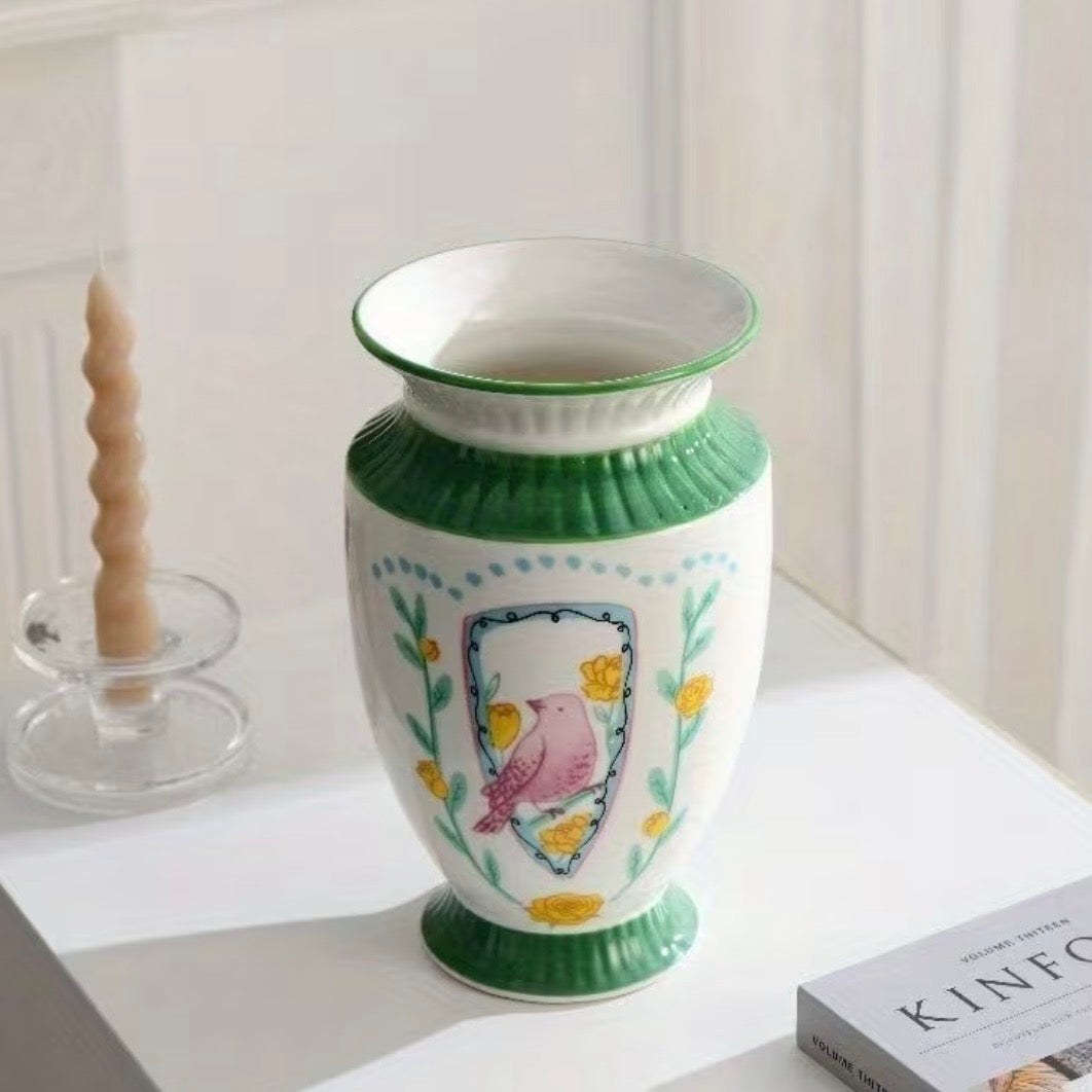 Blush Bird Vase