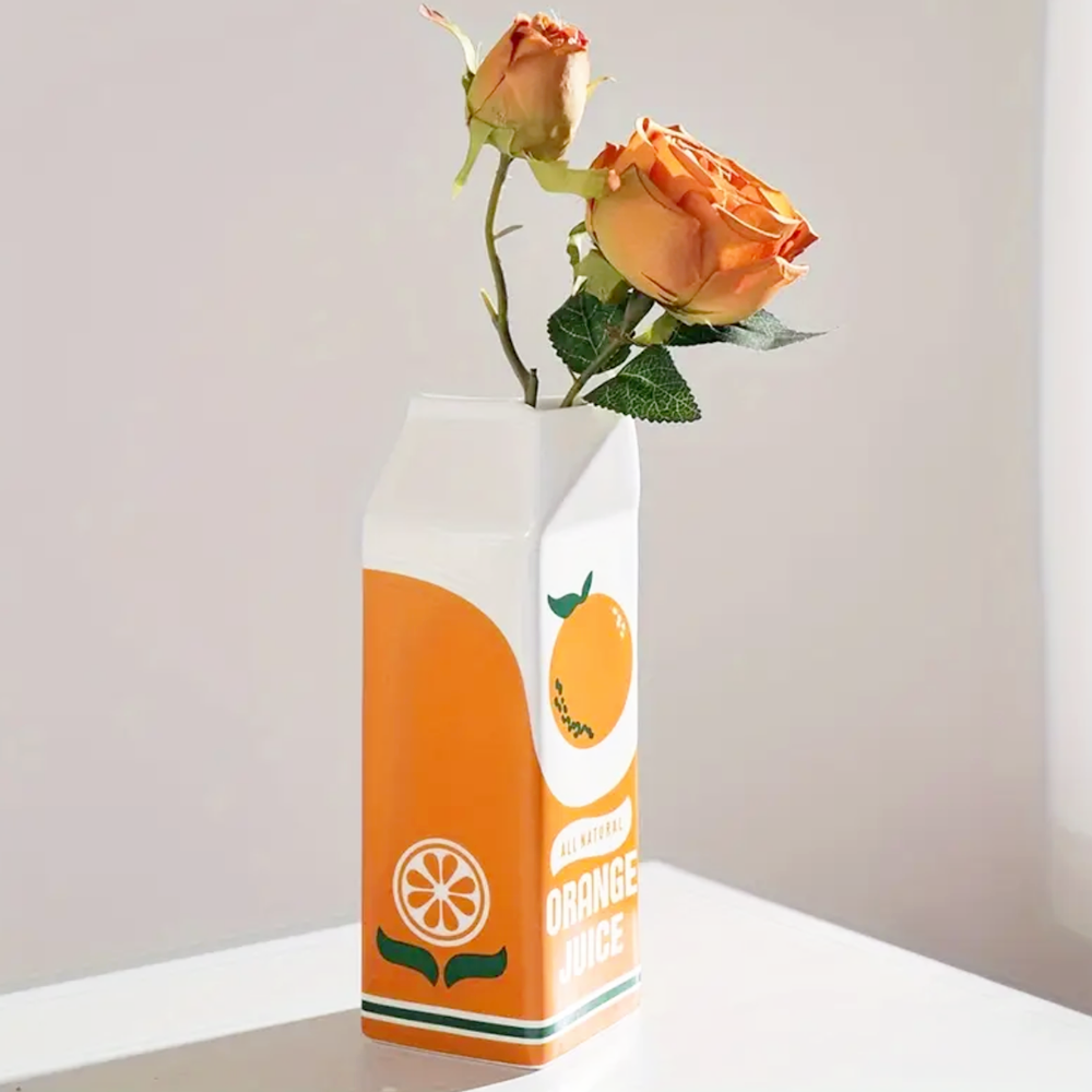 Juice box vase