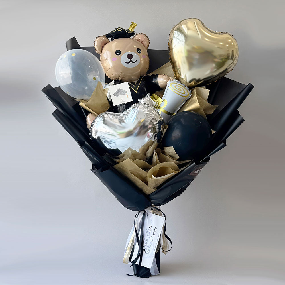 Grad Teddy Balloon Bouquet