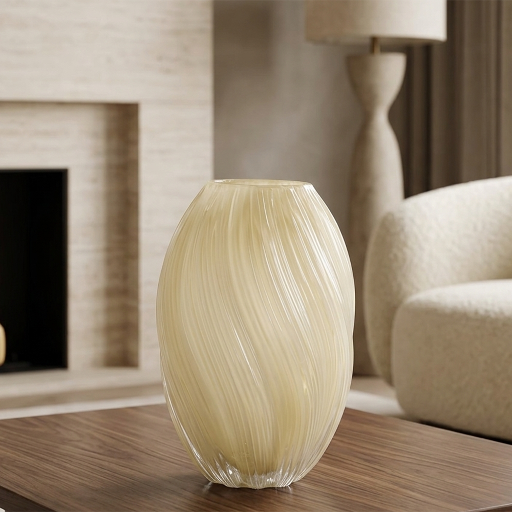 Swirl vase - yellow