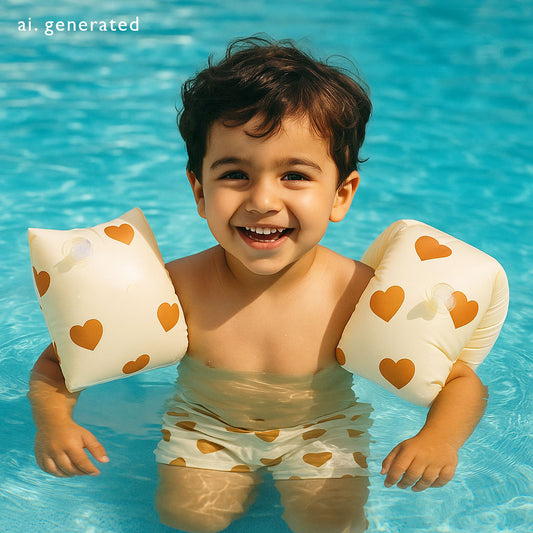 Retro hearts arm floats
