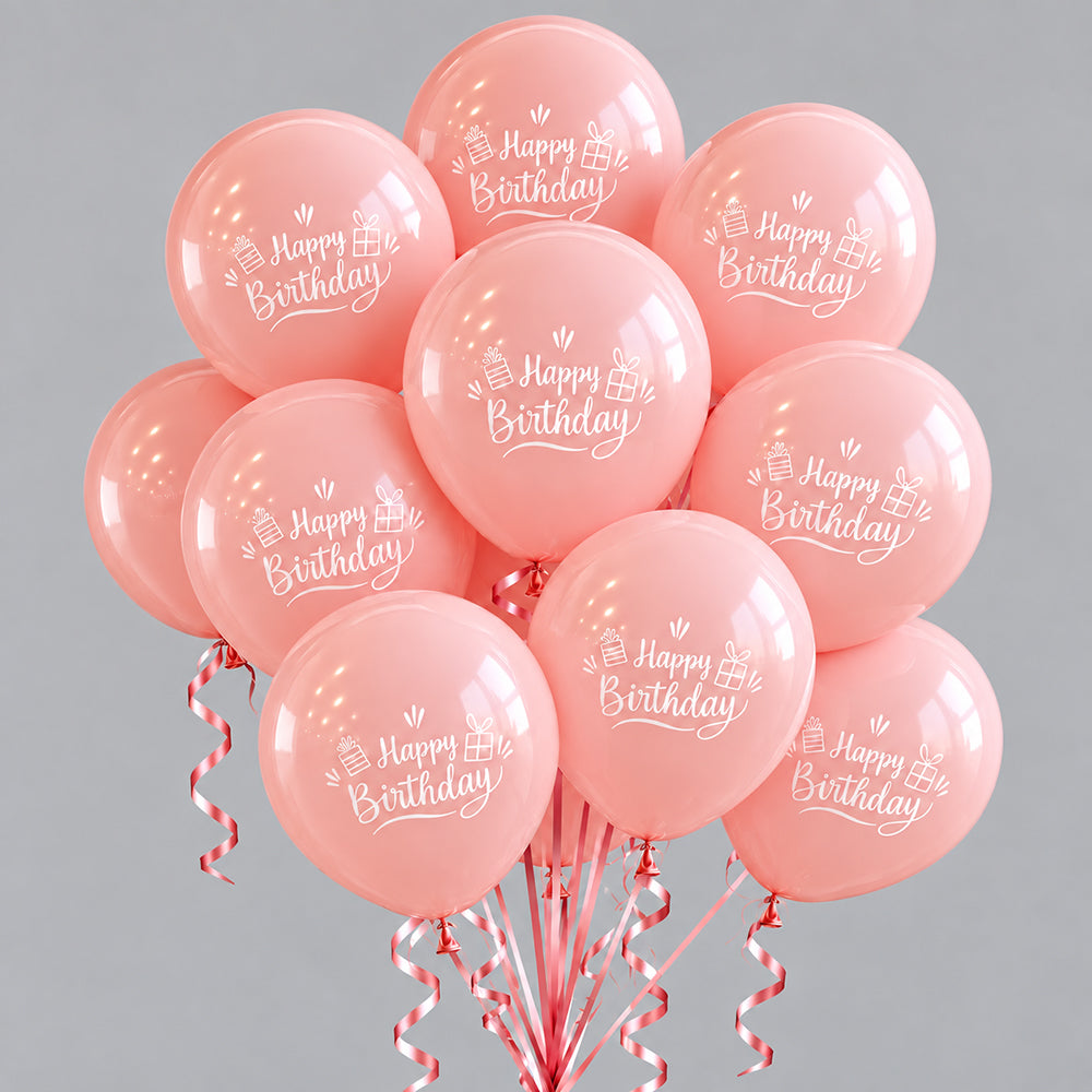 Birthday balloons - Light coral