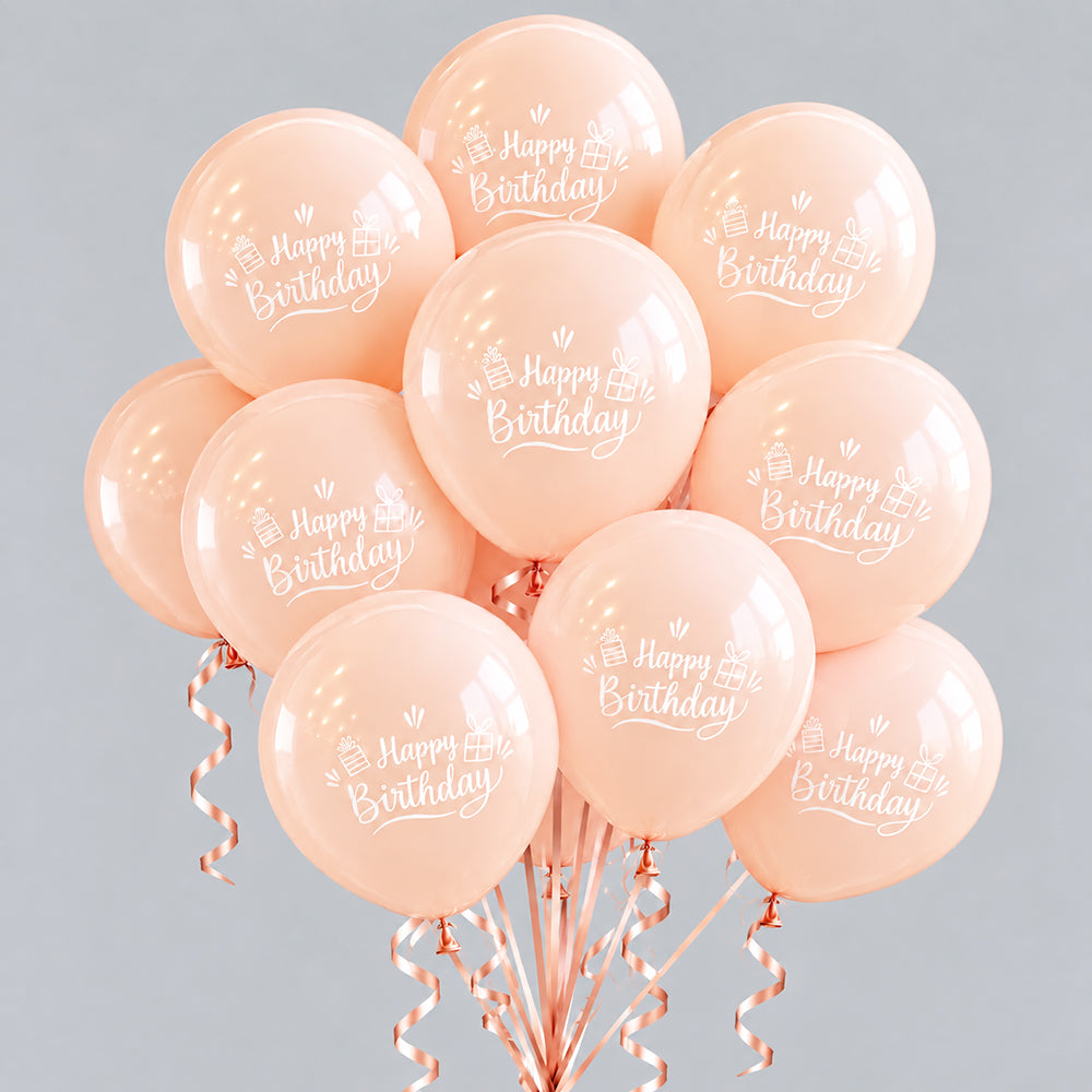 Birthday balloons - peach