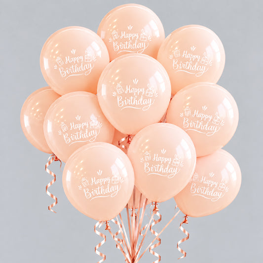 Birthday balloons - peach
